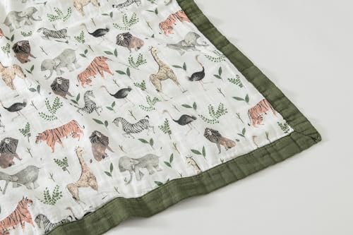 Little Jump Muslin Blanket - 47 x 47 Jungle Print Twin Blanket
