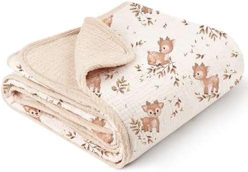 Konssy Muslin Baby Blanket Deer Pattern 40x36