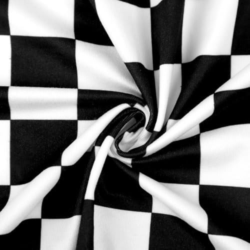 TANOFAR 4-Pack Swaddle Blanket with Headband and Beanie Set Black Checkerboard