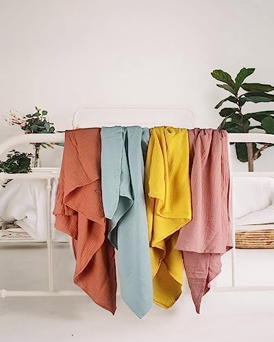 Meowcards Muslin Swaddle Blanket - 47x47 Inches Boho Style Unisex Newborn Essentials
