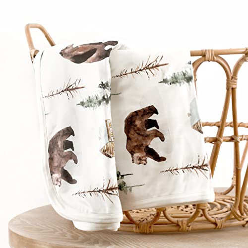GRSSDER Super Soft Swaddle Blanket for Baby 34x44 Jungle BearRainbow Reversible Blanket