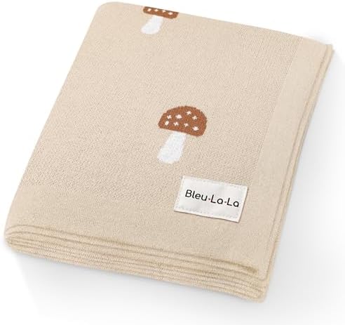 Bleu La La Mushroom Swaddle Blanket for Newborns