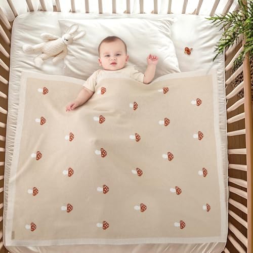 Mushroom Baby Blanket 100 Cotton Swaddle 1