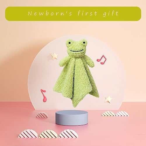 Doindute Baby Green Frog Security Blanket 14 Inches Plush Stuffed Animal