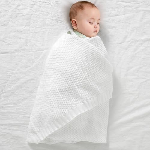 Mimixiong Soft Warm Crochet Baby Blanket 40x30 Inches