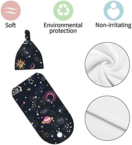 Osvbs Space Galaxy Swaddle Blanket with Beanie Set