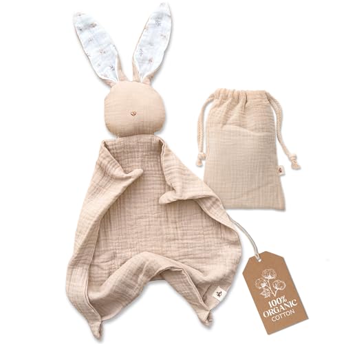 Mikito Organic Cotton Baby Muslin Lovey Bunny