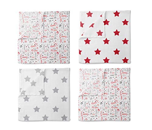 Bacati 4 Pack Swaddle Blankets for Boys
