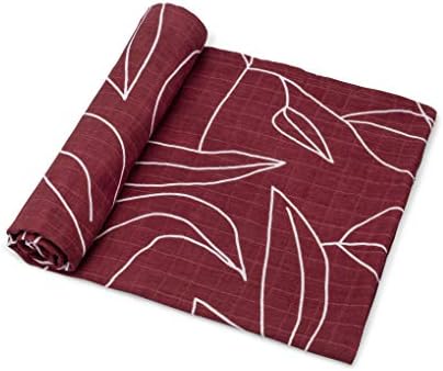 Goobie Baby Organic Muslin Swaddle Blanket - 47x47 Inches Soft Breathable Foliage Print