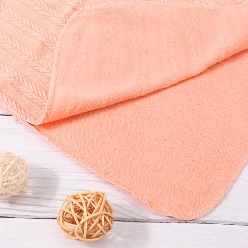 AQOKKA Newborn Swaddle Blanket with Bow Hat and Wooden Card 1