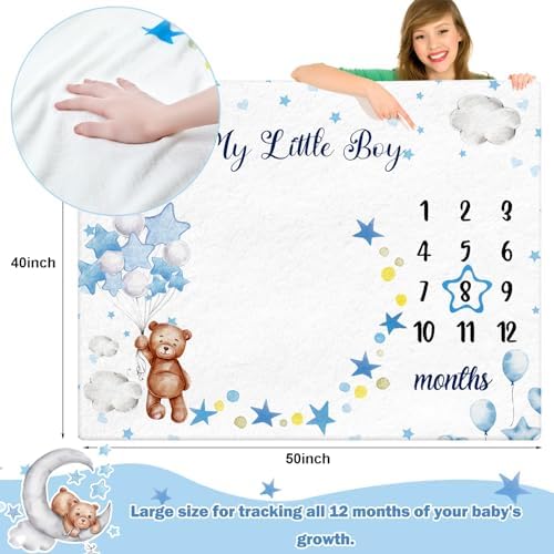 Mindsoft Baby Milestone Blanket with Star Frame