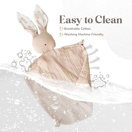 Mikito Organic Cotton Baby Muslin Lovey Bunny