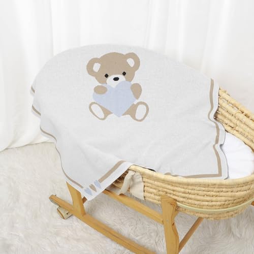 LAWKUL Baby Blanket Adorable Bear 40x30in Soft Swaddle