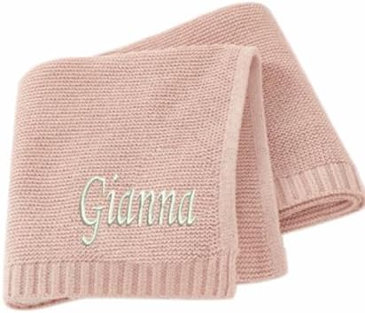 ZoikOm Personalized Knit Baby Blanket with Name