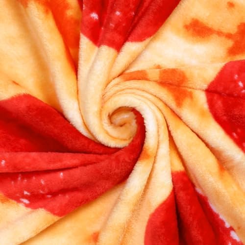 Bnuitland Funny Pizza Flannel Blanket 300 GSM Double Sided 1
