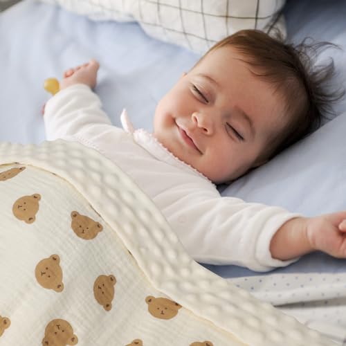 Knirose Fluffy-Backed Swaddle Blanket for Newborn Baby