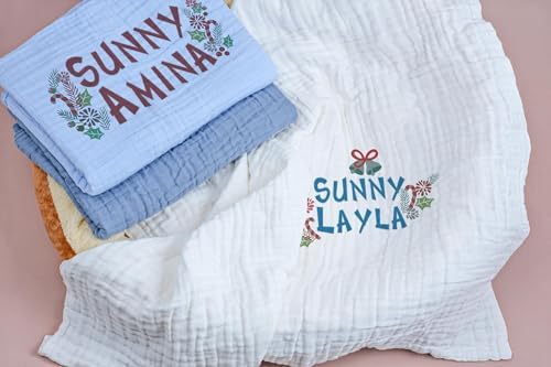 Personalized Muslin Swaddle Blanket - Beige