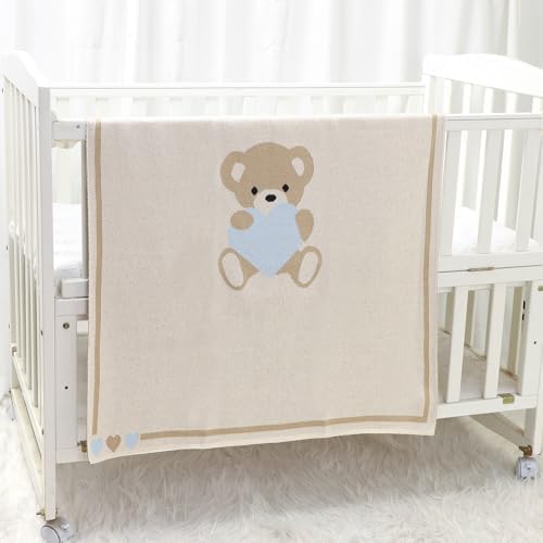 LAWKUL Babby Blanket Cuddly Bear Swaddle 40x30in Beige