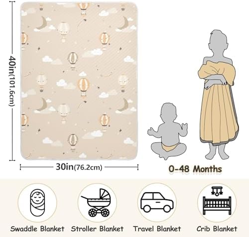 Coikll Cute Hot Air Balloon Baby Blanket 30x40 Inches