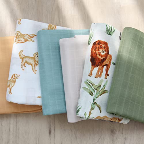 LifeTree Muslin Swaddle Blanket - 47 x 47 Bamboo-Cotton Blend