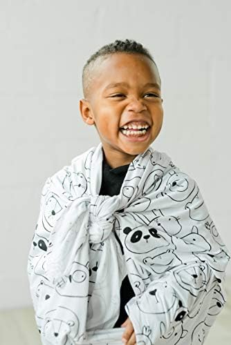 ADDISON BELLE Bamboo Viscose Swaddle Blanket 47x47 Monochrome Animals