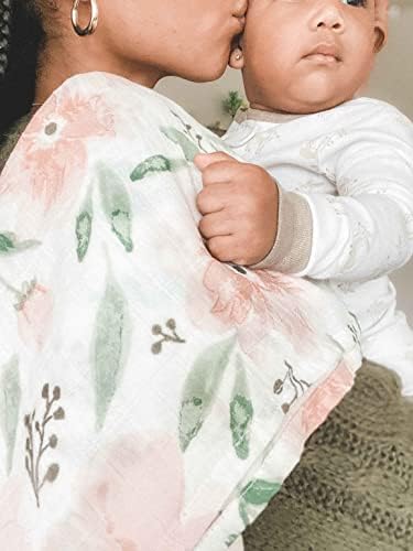 Crane Baby 100 Cotton Muslin Swaddle Blankets Pink Floral 47x47