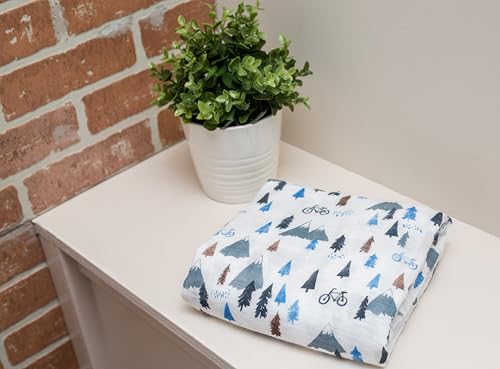 Lulujo Baby Muslin Swaddle Blanket 47x47 Inches Mountain Top