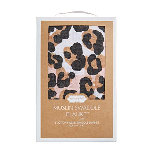 Mud Pie Muslin Swaddle Blanket Leopard