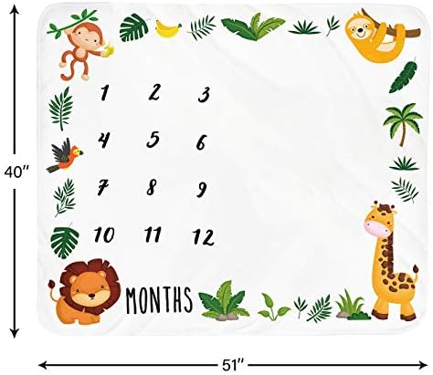 Tebaby Baby Monthly Milestone Blanket for Boy Girl