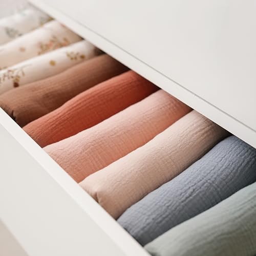 Konssy 2 Pack Muslin Swaddle Blankets 47 x 47 Inches