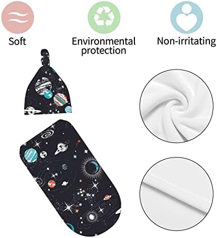 Osvbs Galaxy Swaddle with Beanie Set for Newborn