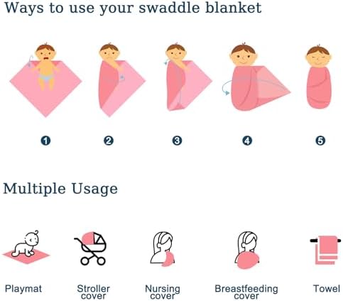 SWESEN Baby Swaddle Blanket - Soft Stretchy Double Layer for Newborns