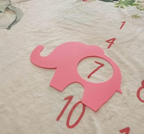 Floral Elephant Baby Monthly Milestone Blanket with Marker