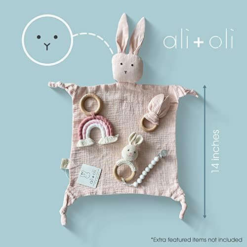 AliOli Cuddle Bunny Security Blanket - Soft Cotton