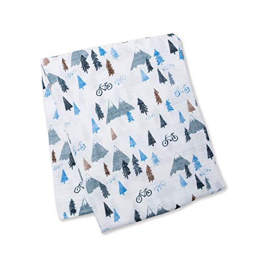 Lulujo Baby Muslin Swaddle Blanket 47x47 Inches Mountain Top