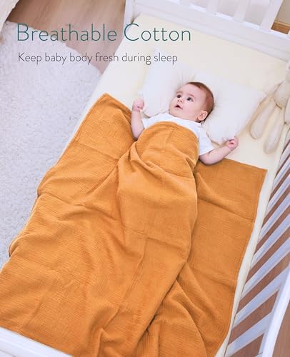Mom Beebi Muslin Baby Blanket 37x37 Camel