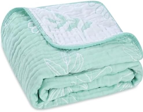 HardNok Ultra-Soft Muslin Baby Blanket - 43x43 Leaf Floral