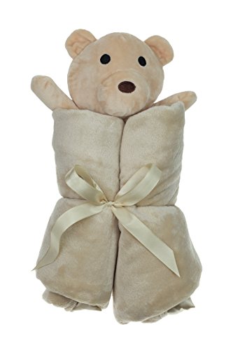 Custom Catch Personalized Teddy Bear Baby Blanket - Brown 1