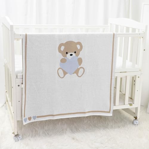 LAWKUL Baby Blanket Adorable Bear 40x30in Soft Swaddle