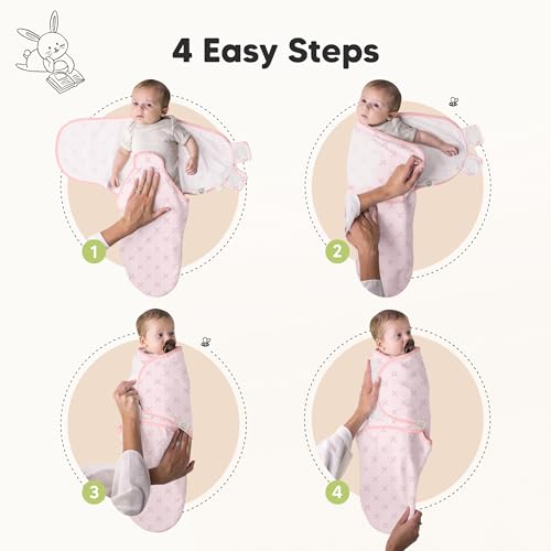 KeaBabies 3-Pack Organic Baby Sleep Sacks - Blossom L