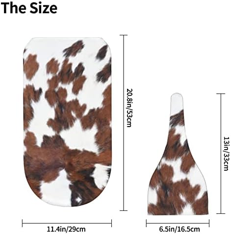 Brown Cow Print Swaddle Blanket with Hat for Newborns
