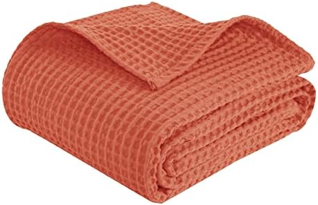 PHF 100 Cotton Baby Waffle Blanket - 30x40 Bright Orange
