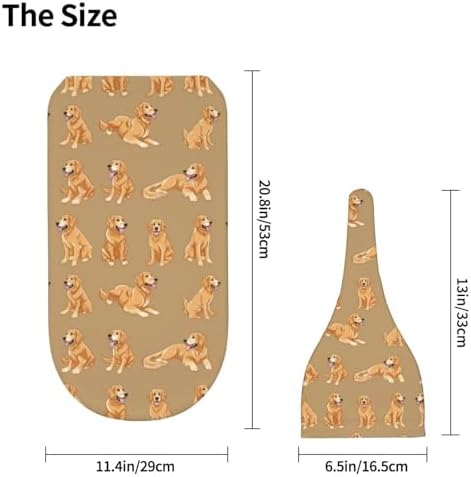 Funny Cute Golden Retriever Swaddle Blanket and Beanie Hat Set