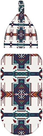 Osvbs Western Aztec Swaddle Blanket Beanie Set