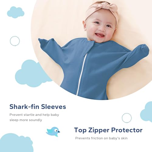 ZIGJOY Shark-Fin Transition Swaddle - 10 Tog 3-6 Months Soft Cotton