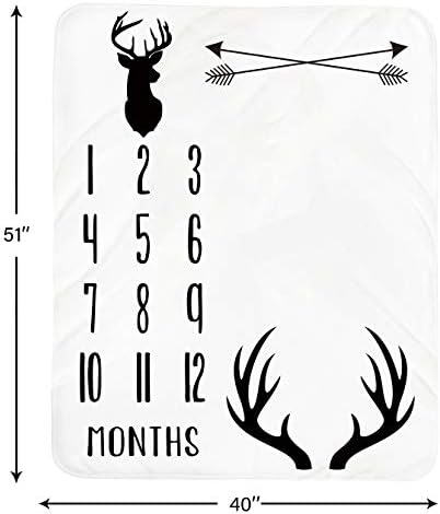 Tebaby Baby Milestone Blanket Deer Neutral 51x40