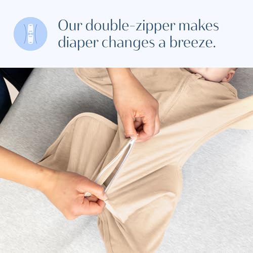 SleepingBaby Zipadee-Zip Transition Swaddle - Balanced Beige Heather
