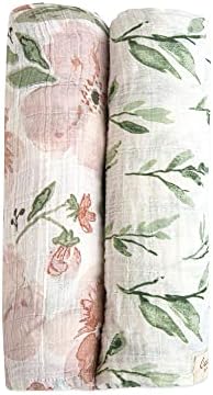 Crane Baby 100 Cotton Muslin Swaddle Blankets Pink Floral 47x47