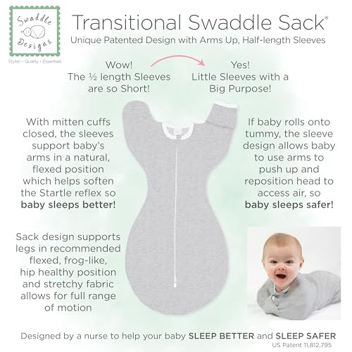 SwaddleDesigns Transitional Swaddle Sack for Newborns