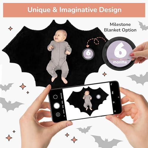 Bumba Kids Bat Blanket with Halloween Milestone Option